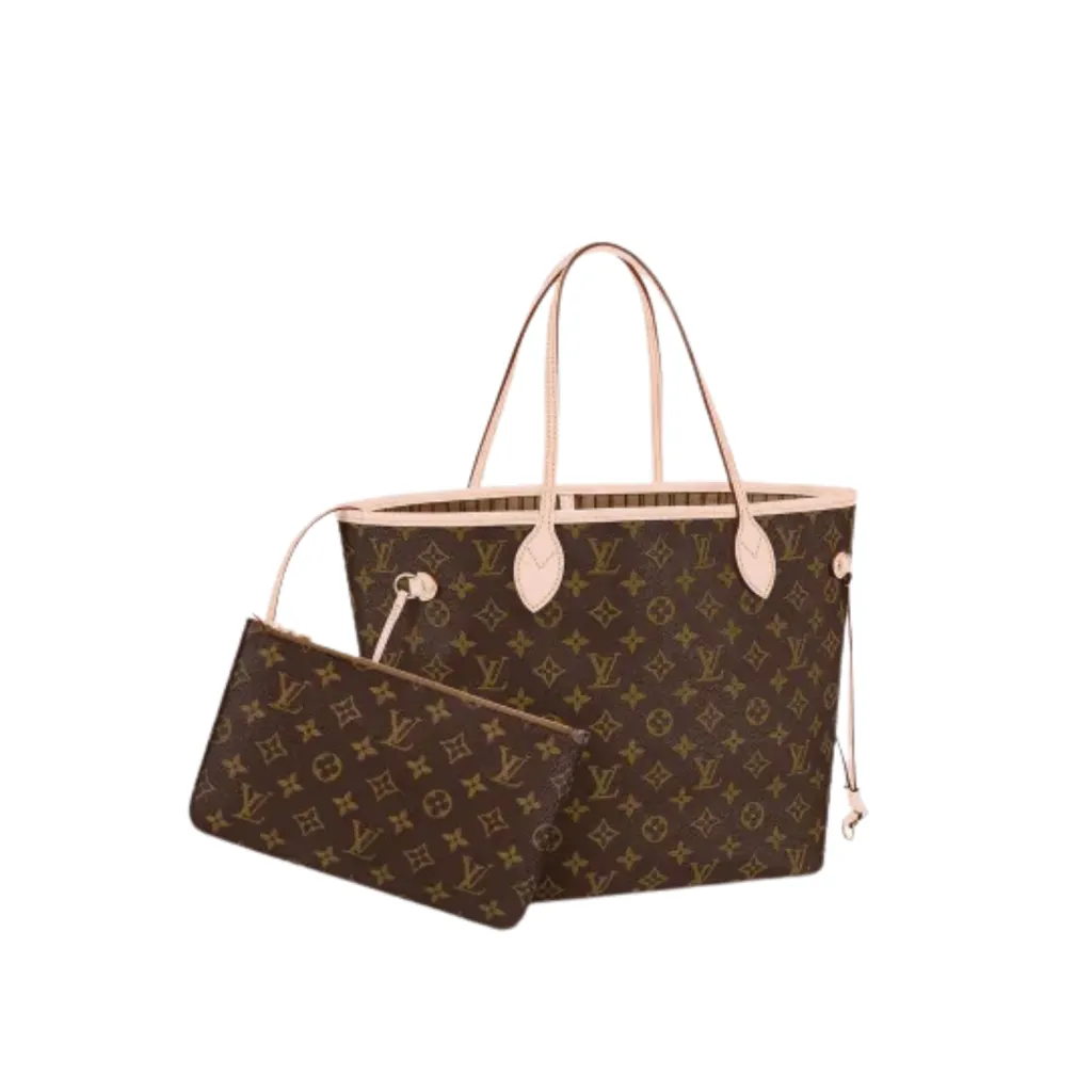 LV BORSA NEVERFULL MM TELA MONOGRAM/BEIGE