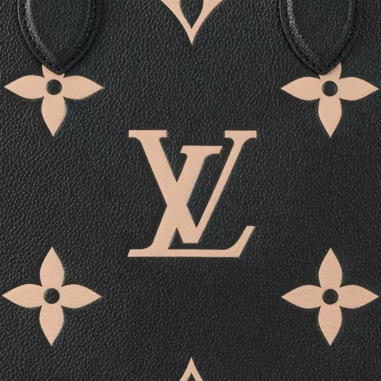 LV BORSA ONTHEGO MM NERO BEIGE IN PELLE EMPREINTE MONOGRAM BICOLOR