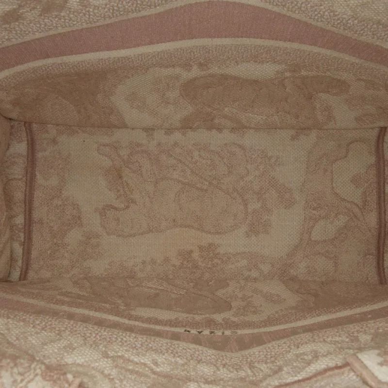 BORSA CD Book Tote Ecru and Pink Toile de Jouy Embroidery