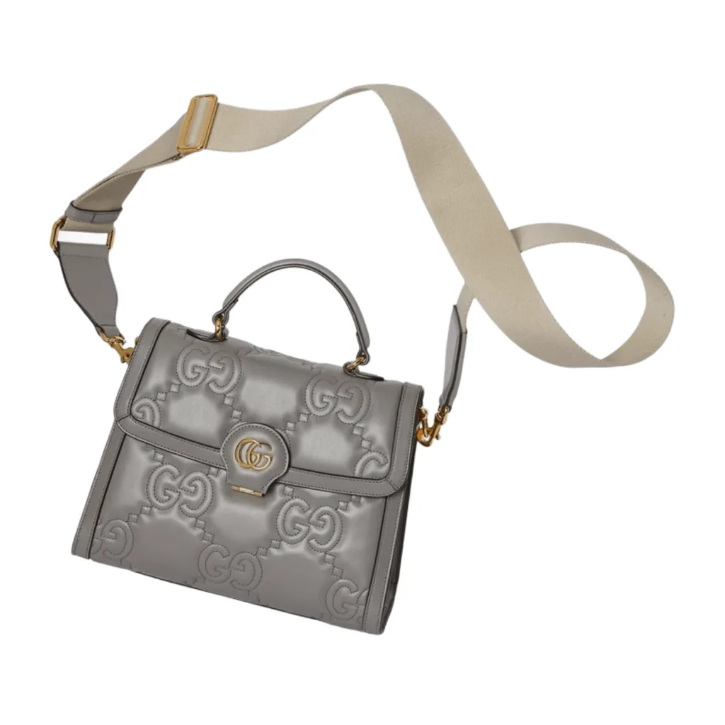 GG BORSA A MANO IN PELLE METELASSÉ IN PELLE MORBIDA GRIGIA