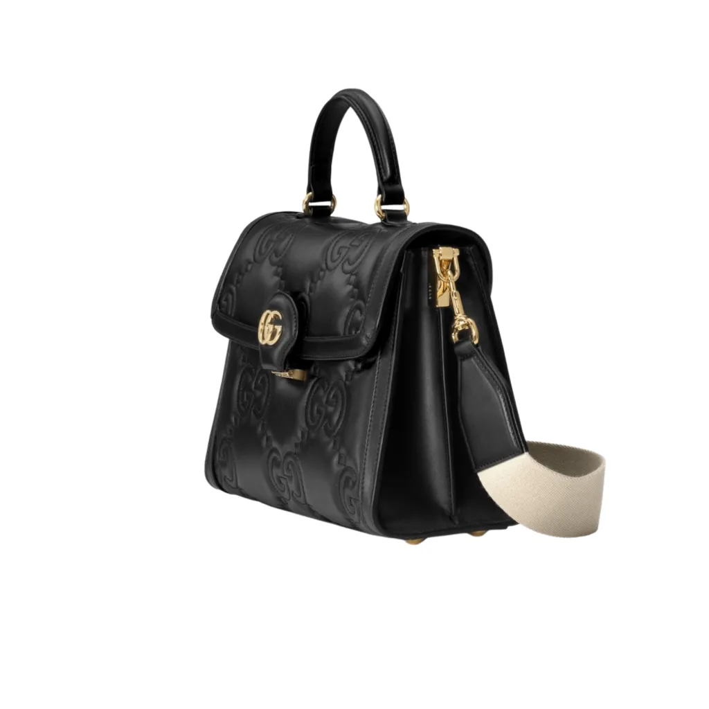 GG BORSA A MANO IN PELLE METELASSÉ IN PELLE MORBIDA NERA