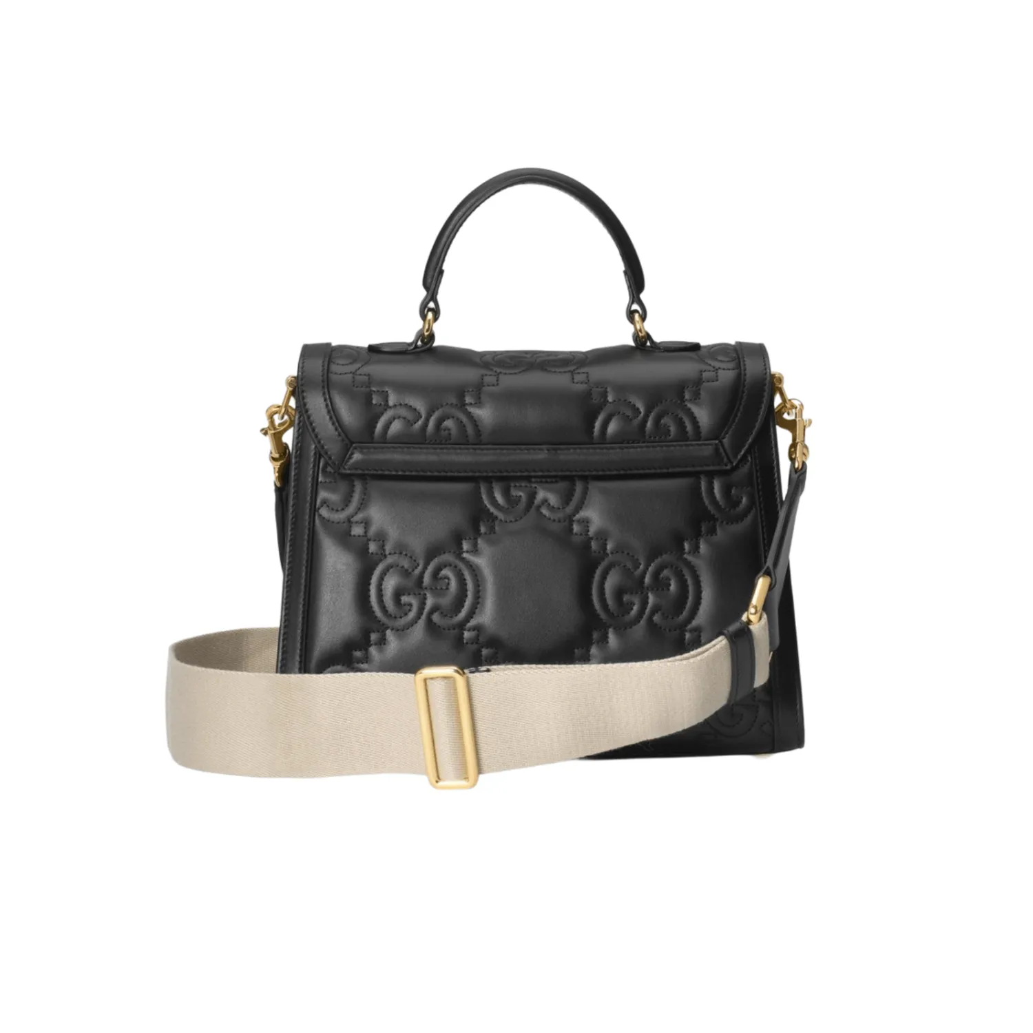 GG BORSA A MANO IN PELLE METELASSÉ IN PELLE MORBIDA NERA