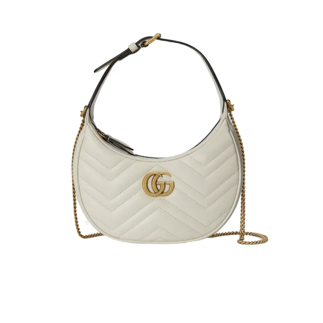 GG BORSA A MEZZALUNA MINI MARMONT BIANCA