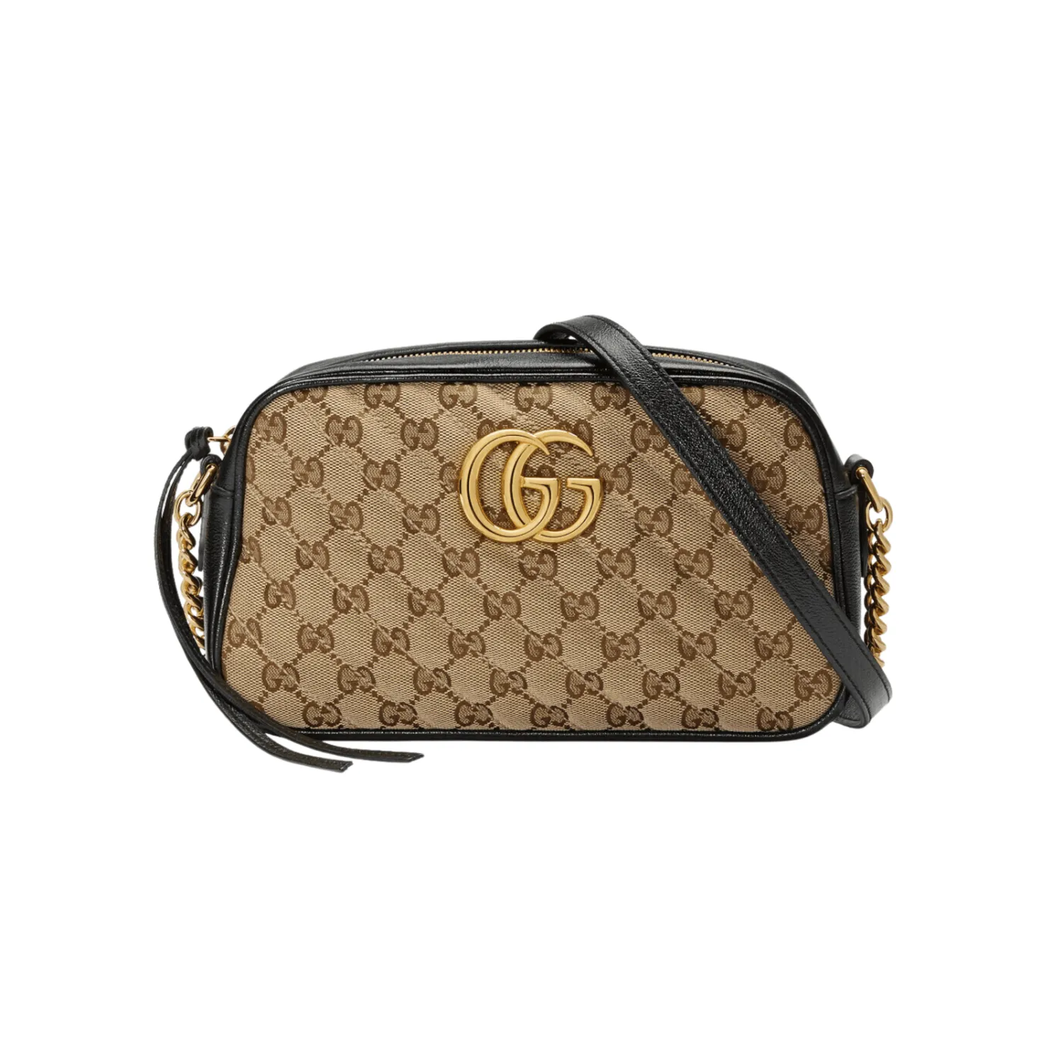 GG BORSA A SPALLA DONNA MARMONT MATELASSÉ PICCOLA BEIGE/EBANO