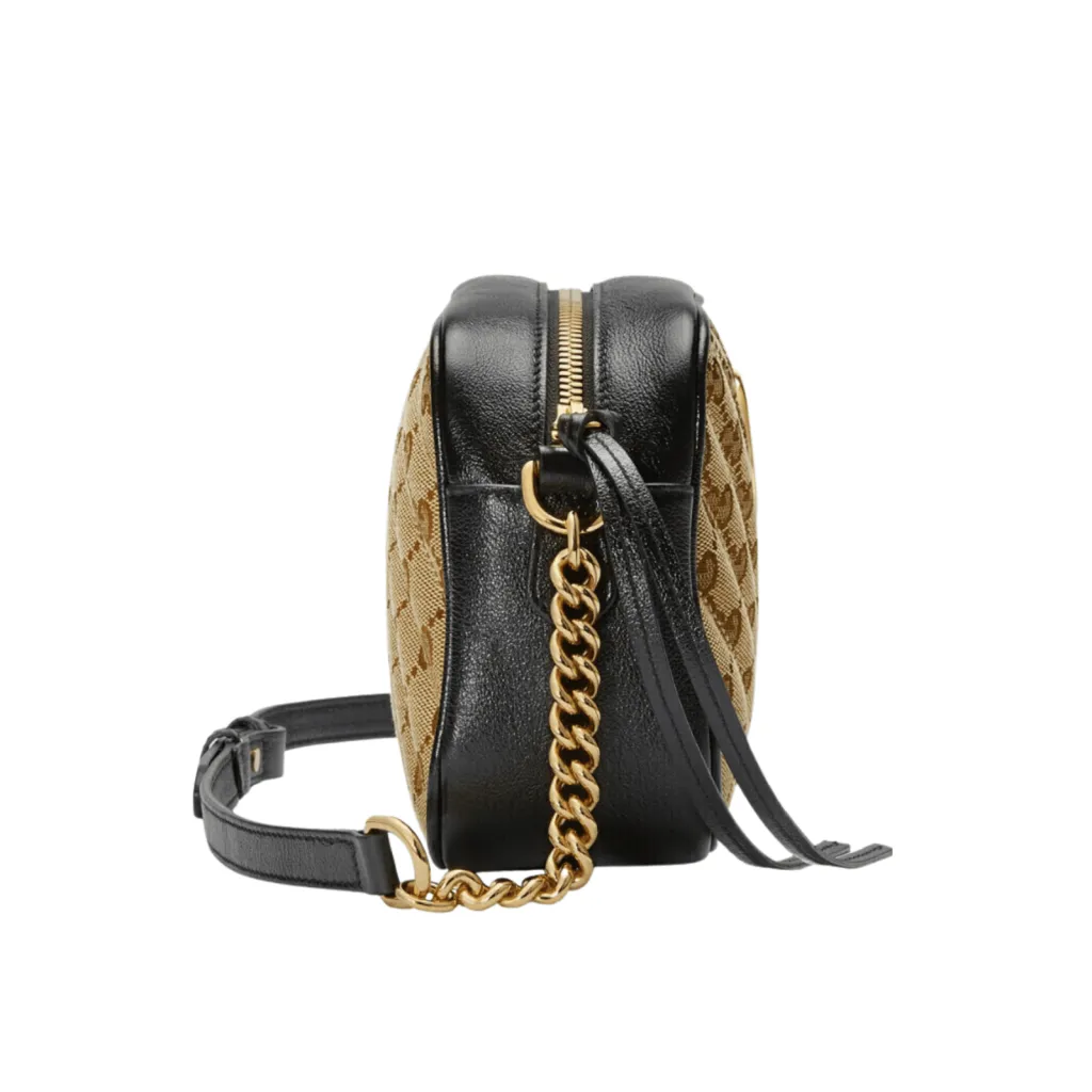 GG BORSA A SPALLA DONNA MARMONT MATELASSÉ PICCOLA BEIGE/EBANO