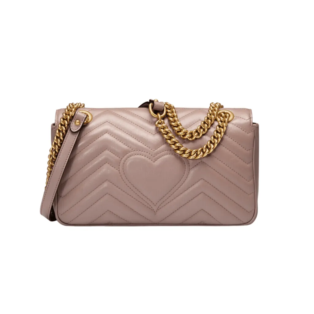 GG BORSA A SPALLA DONNA LOGO MARMONT PICCOLA IN PELLE COLORE CIPRIA