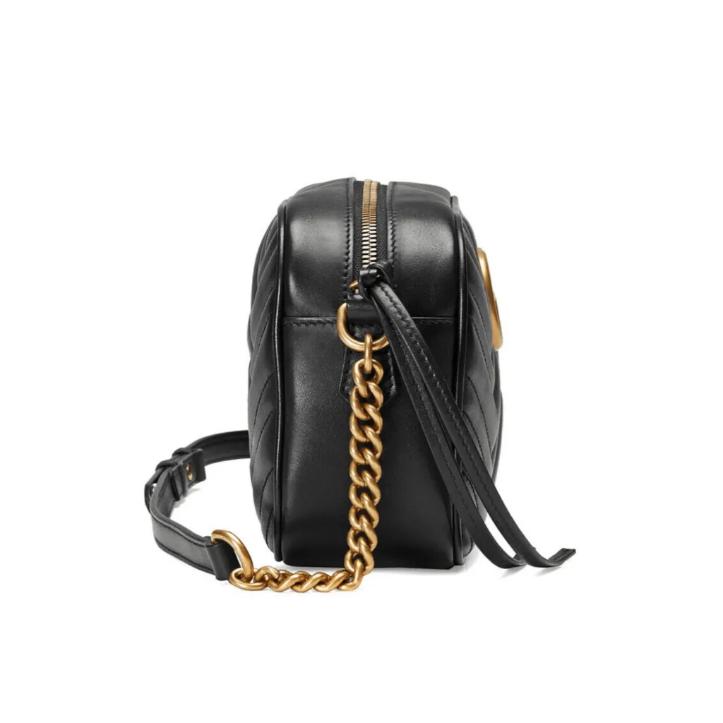 GG BORSA A SPALLA DONNA MARMONT MATELASSÉ PICCOLA NERO