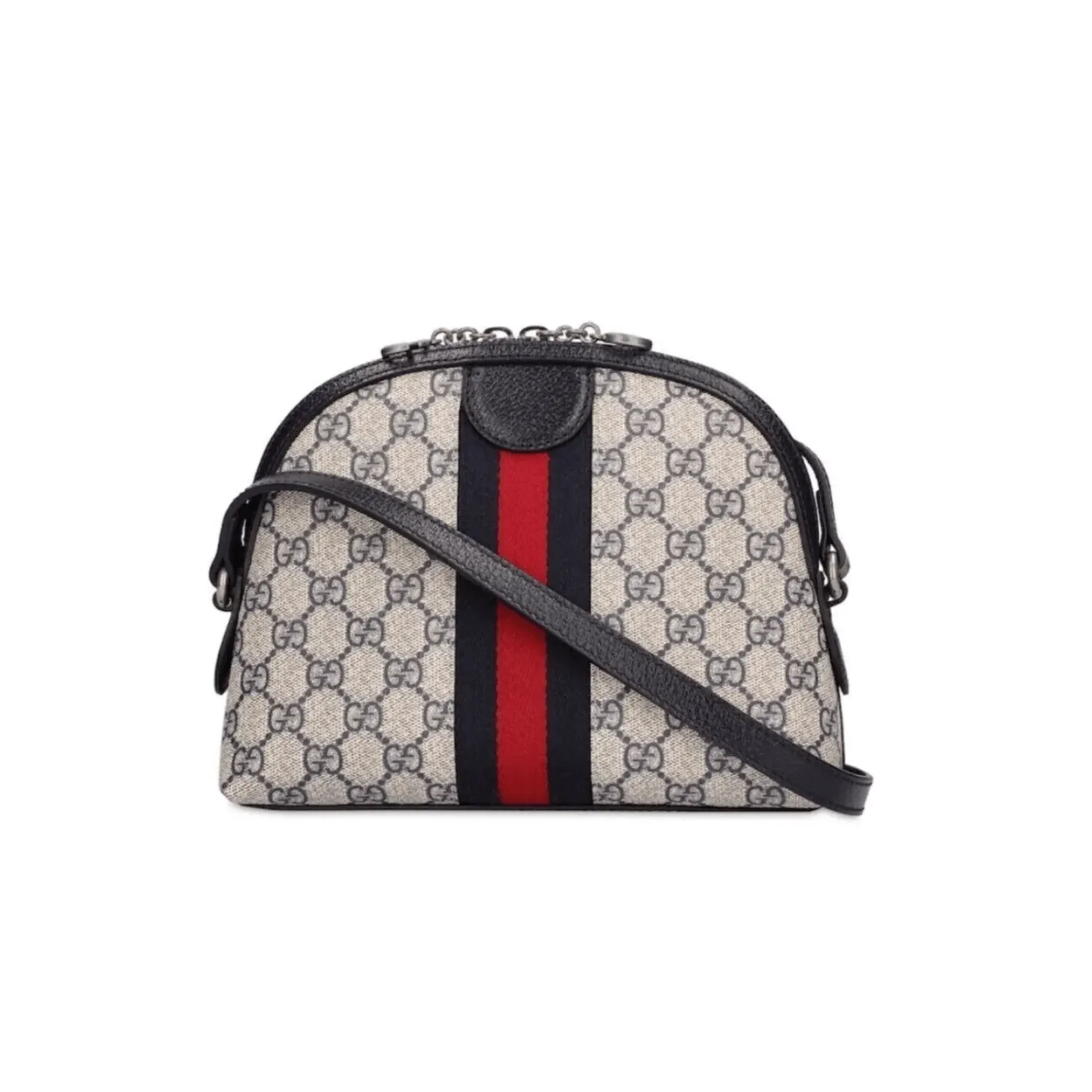 GG BORSA A SPALLA DONNA OPHIDIA SUPREME PICCOLA BLU E BEIGE