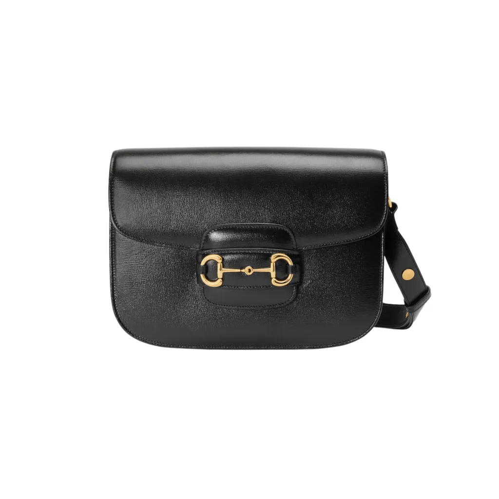 GG BORSA A SPALLA HORSEBIT 1955 IN PELLE LISCIA NERO