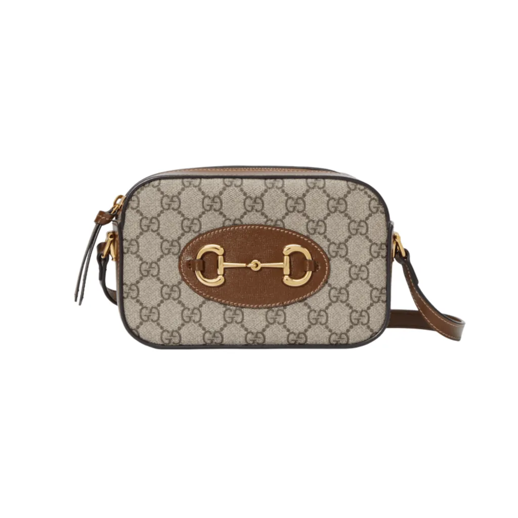 GG BORSA A SPALLA HORSEBIT 1955 MISURA PICCOLA SUPREME BEIGE ED EBANO