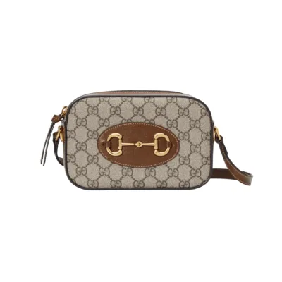 GG BORSA A SPALLA HORSEBIT 1955 MISURA PICCOLA SUPREME BEIGE ED EBANO