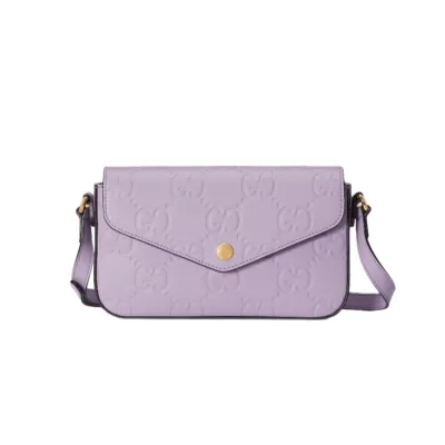 GG BORSA A SPALLA MINI IN PELLE LAVANDA