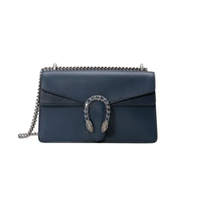 GG BORSA A TRACOLLA DIONYSUS IN PELLE BLU
