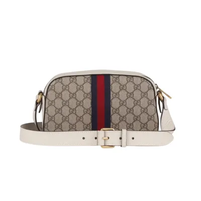 GG BORSA A TRACOLLA OPHIDIA  SUPREME PICCOLA BEIGE ED EBANO