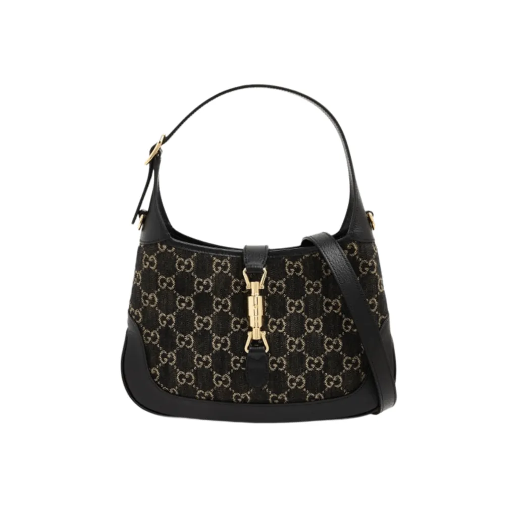 GG BORSA A TRACOLLA PICCOLA HOBO JACKIE 1961 SUPREME NERO AVORIO