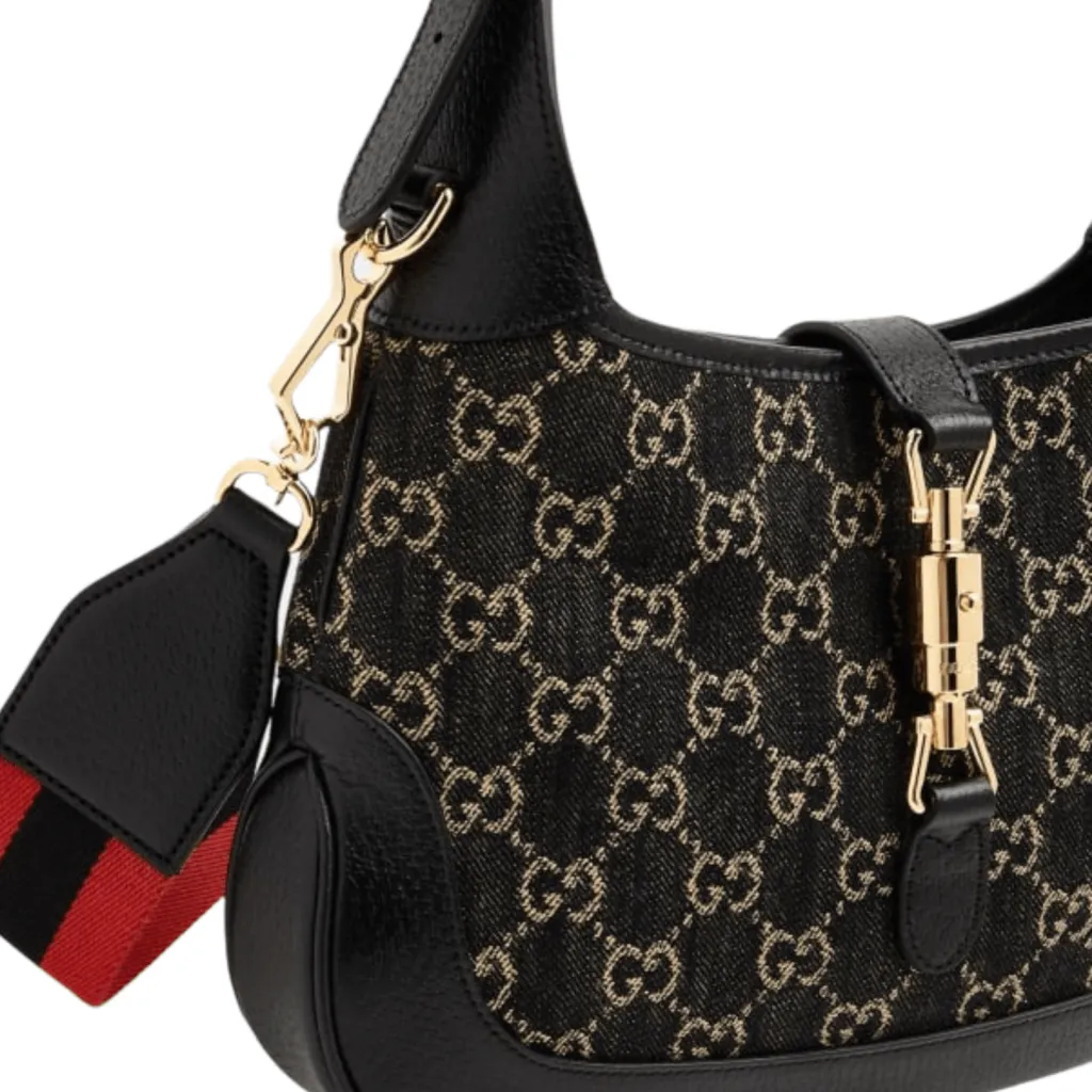 GG BORSA A TRACOLLA PICCOLA HOBO JACKIE 1961 SUPREME NERO AVORIO