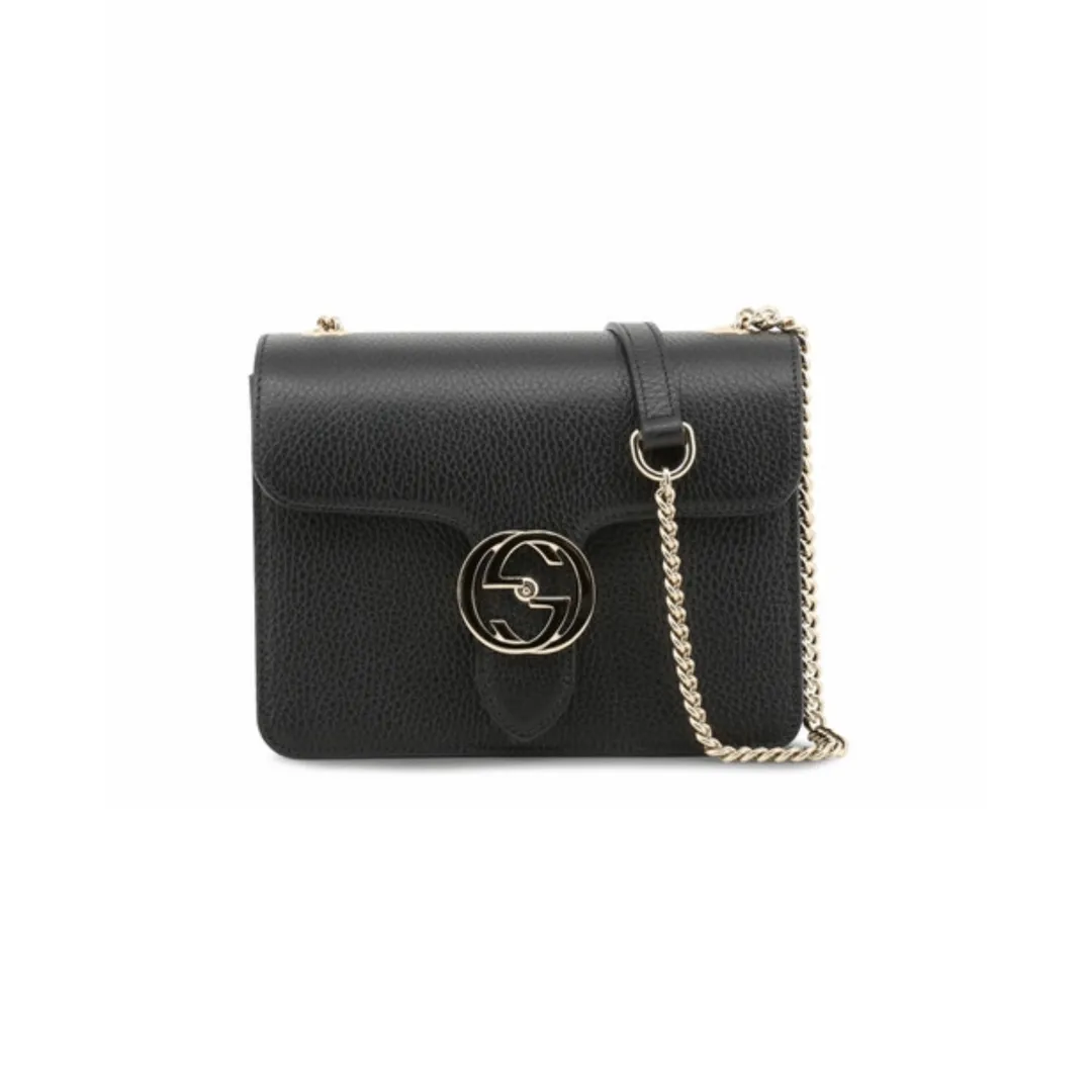 GG BORSA A TRACOLLA PICCOLA INTERLOCKING NERA