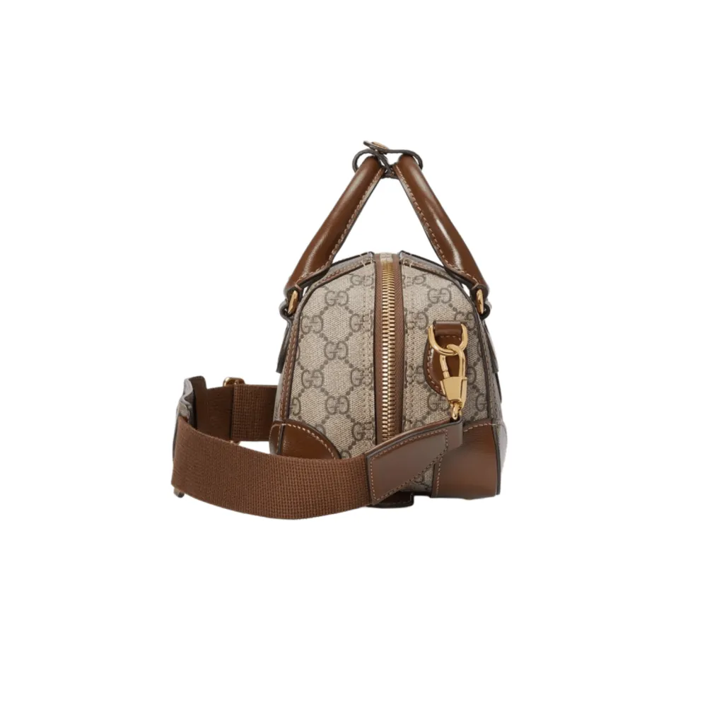 GG BORSA DA VIAGGIO PICCOLA CON TELA SUPREME BEIGE ED EBANO