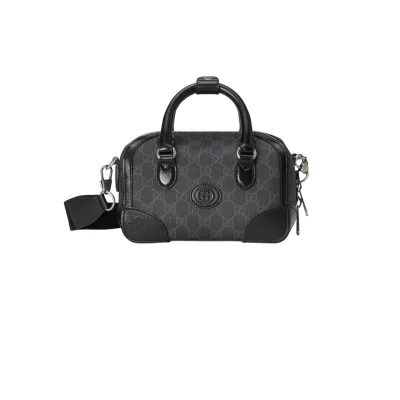 GG BORSA DA VIAGGIO PICCOLA CON TELA SUPREME NERA