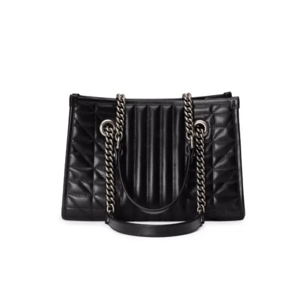 GG BORSA DONNA TOTE LOGO MARMONT PICCOLA MATELASSÉ COLORE NERO