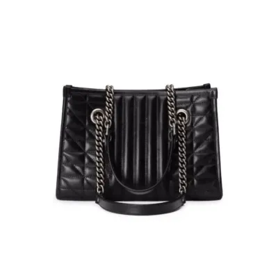 GG BORSA DONNA TOTE LOGO MARMONT PICCOLA MATELASSÉ COLORE NERO