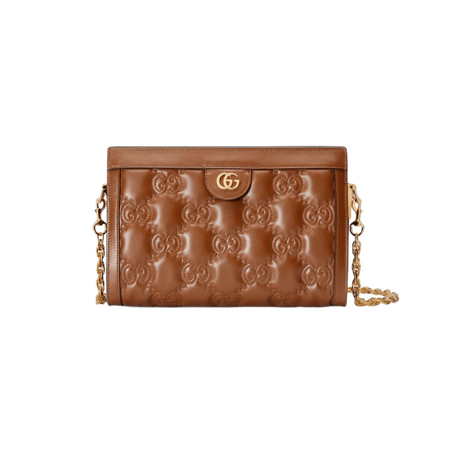 GG BORSA MATELASSÉ MISURA PICCOLA IN PELLE MARRONE CHIARO