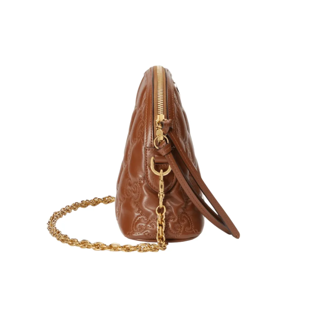 GG BORSA PICCOLA MATELASSÉ MARRONE