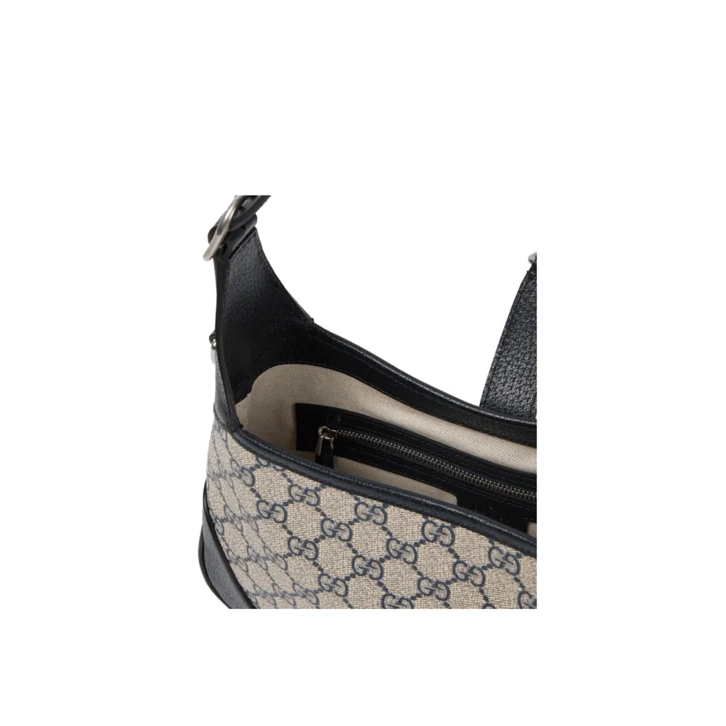 GG BORSA HOBO JACKIE 1961 PICCOLA LOGO BEIGE E BLU