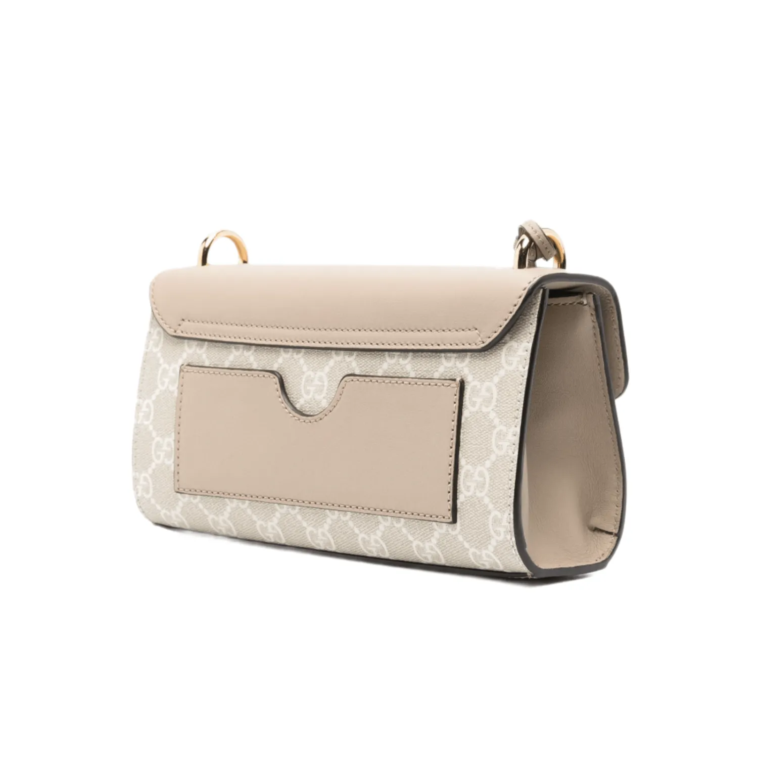 GG BORSA MINI A TRACOLLA PADLOCK SUPREME BIANCO BEIGE AVENA