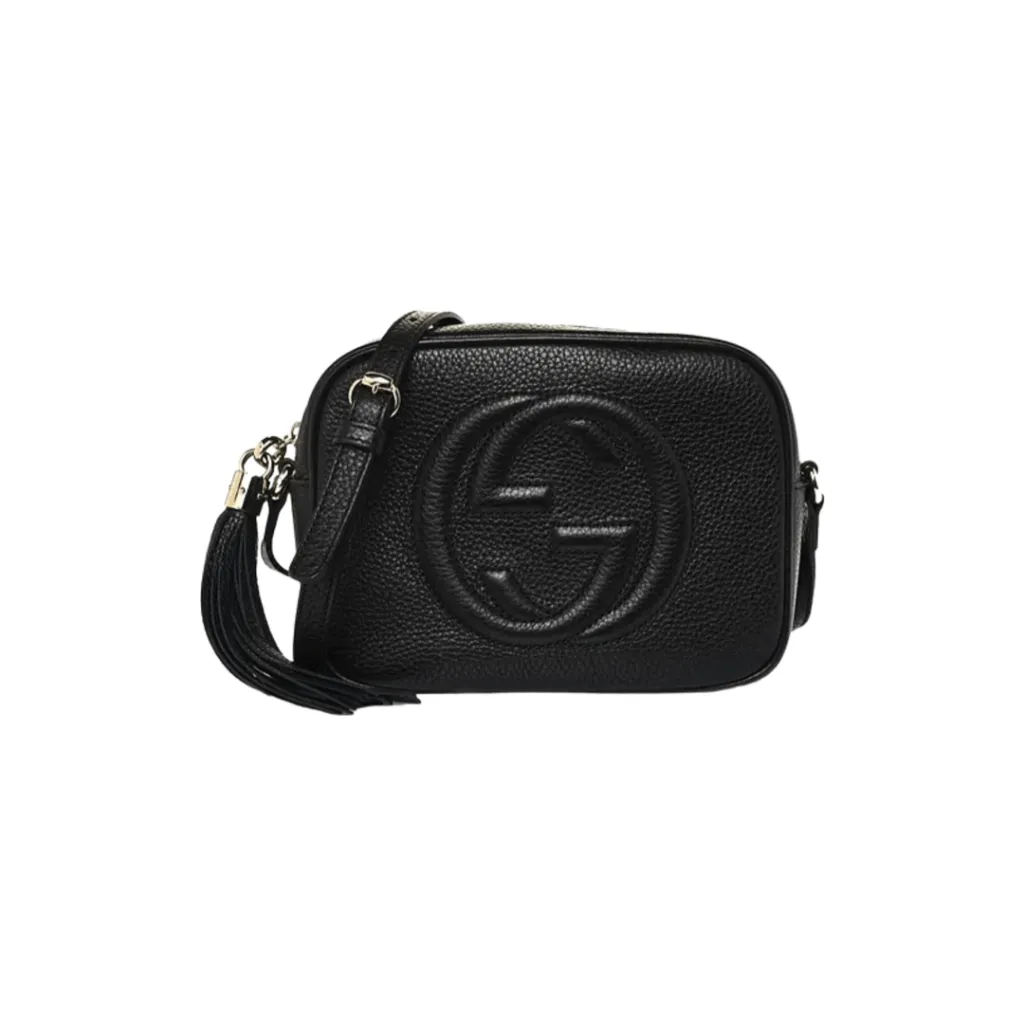 GG BORSA SOHO NERA IN PELLE MARTELLATA