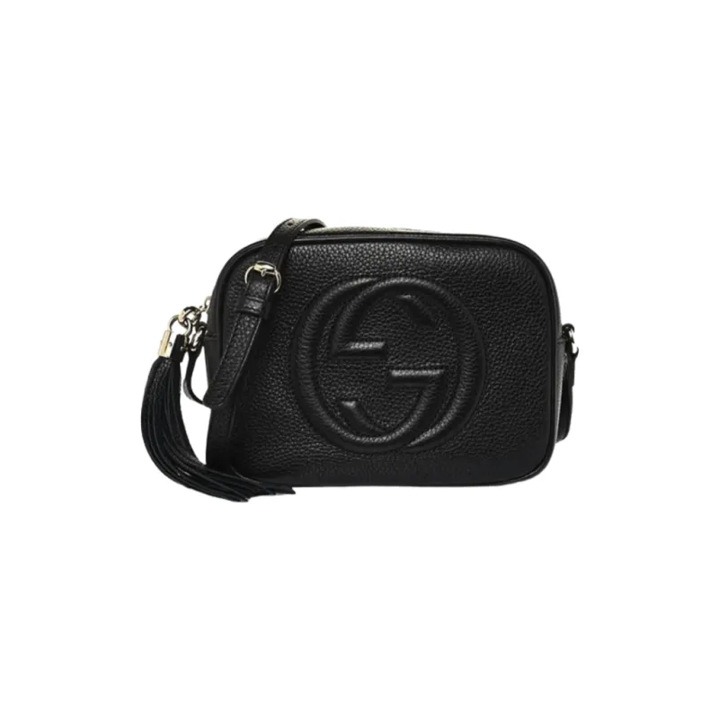 GG BORSA SOHO NERA IN PELLE MARTELLATA
