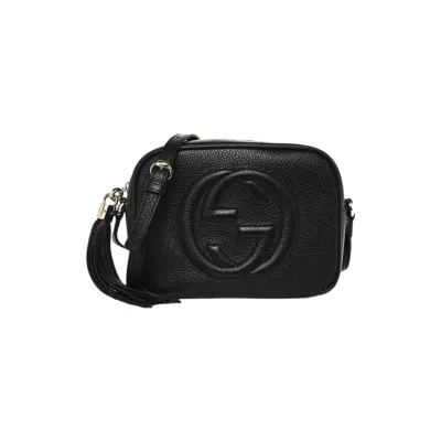 GG BORSA SOHO NERA IN PELLE MARTELLATA