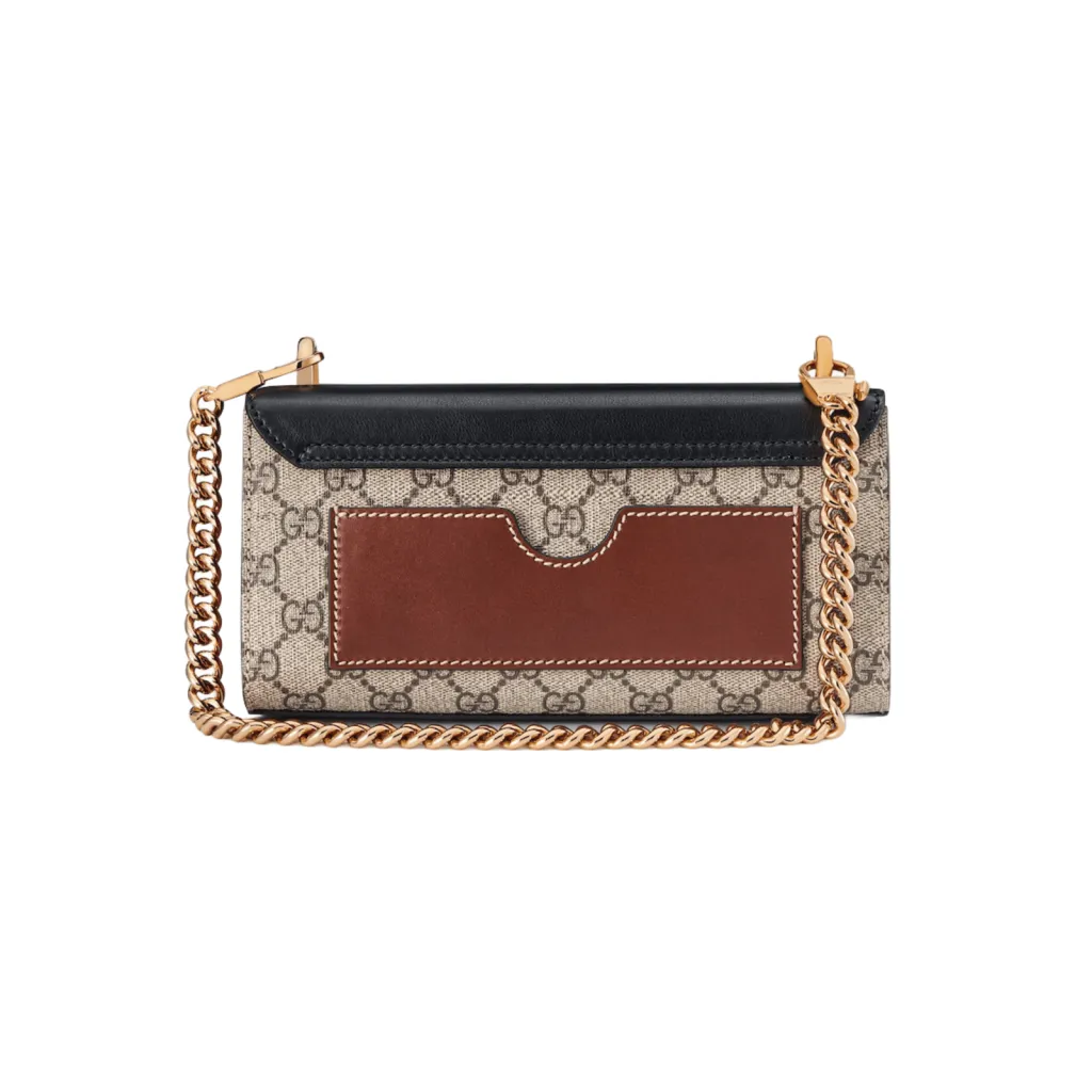 GG BORSA MINI A TRACOLLA PADLOCK SUPREME BEIGE ED EBANO