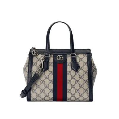 GG BORSA SHOPPING DONNA OPHIDIA SUPREME PICCOLA BEIGE E BLU
