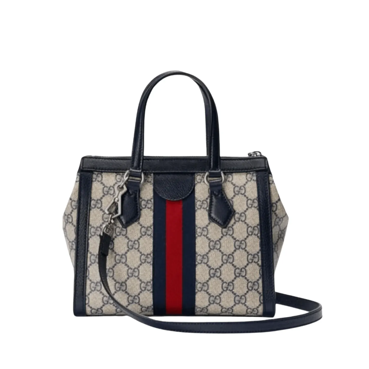 GG BORSA SHOPPING DONNA OPHIDIA SUPREME PICCOLA BEIGE E BLU