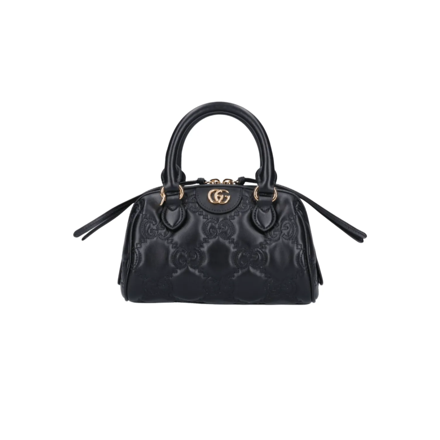 GG BORSA TOTE METALESSÉ NERO LOGO ORO