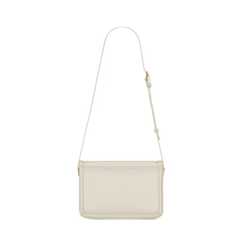 YSL BORSA SOLFERINO MEDIUM SATCHEL IN PELLE BOX BLANC VINTAGE