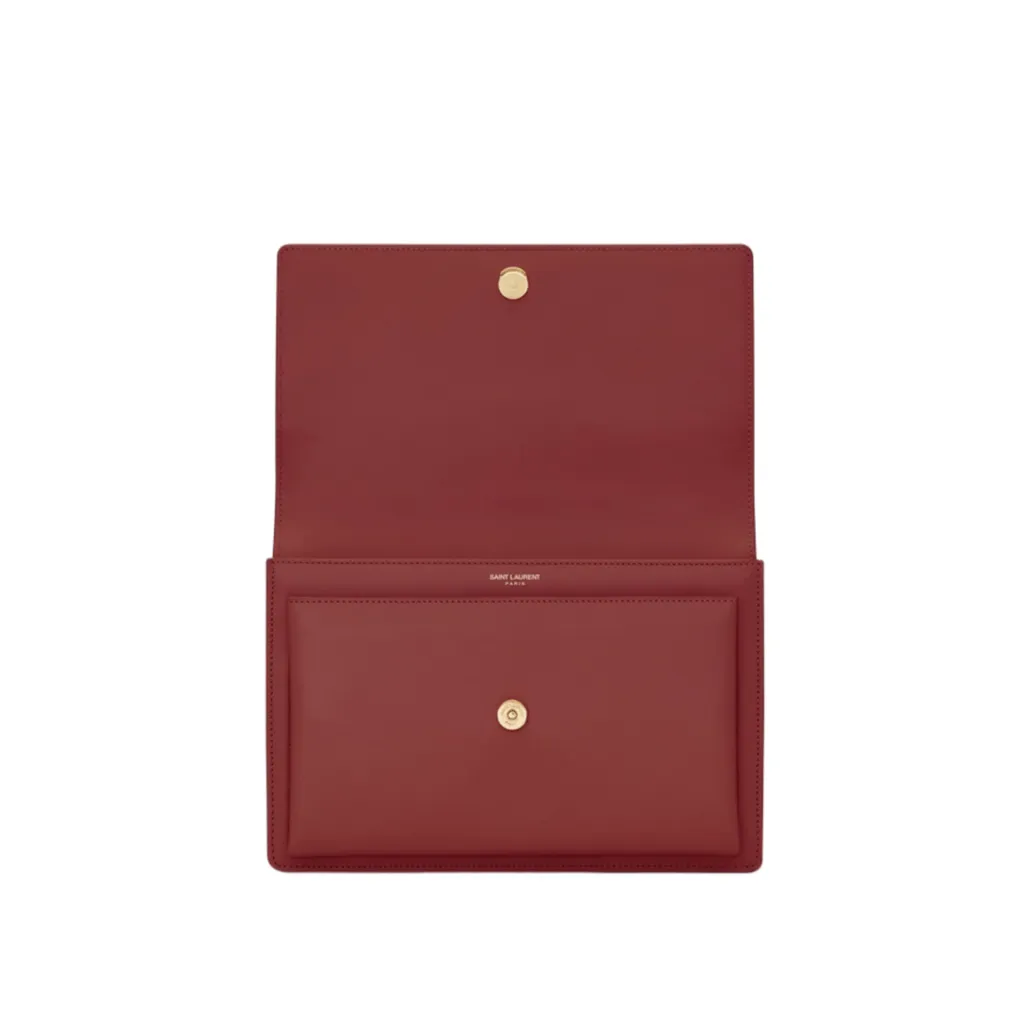 YSL BORSA A SPALLA SUNSET MEDIUM IN PELLE LISCIA ROUGE OPYUM