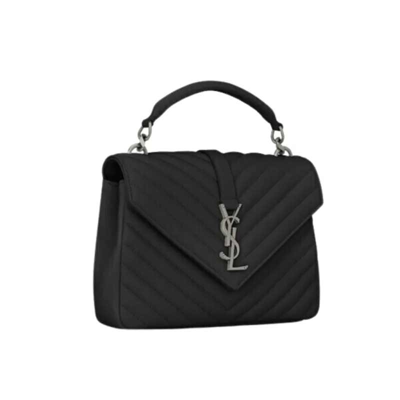 YSL BORSA COLLEGE MEDIA NERO ARGENTO