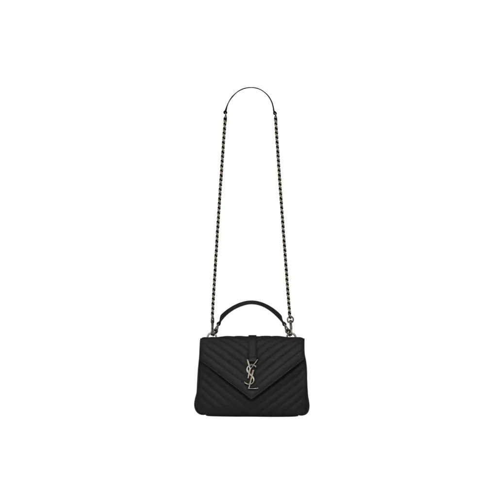 YSL BORSA COLLEGE MEDIA NERO ARGENTO