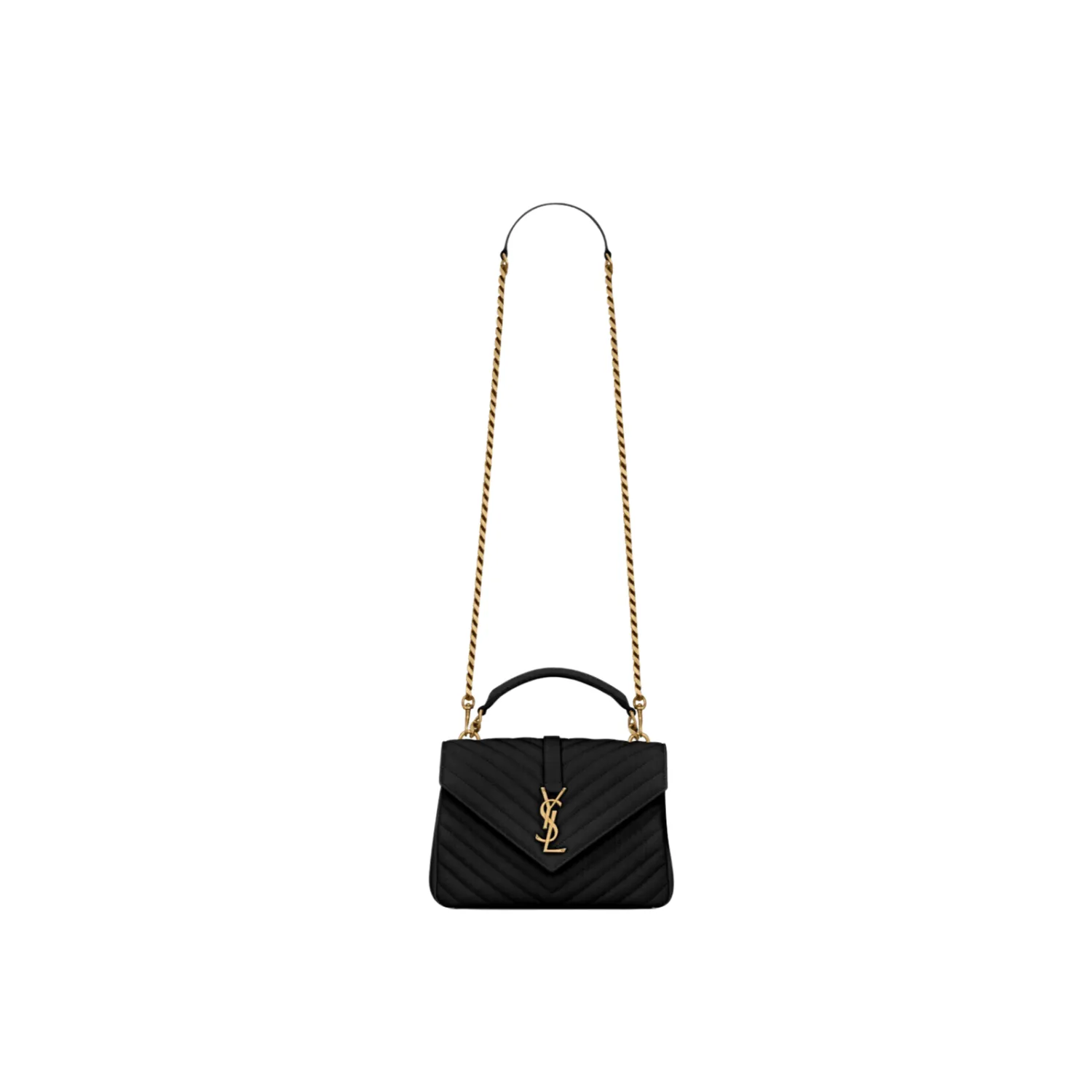 YSL BORSA COLLEGE MEDIA NERO ORO
