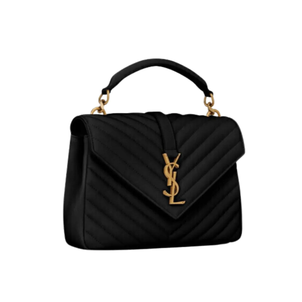 YSL BORSA COLLEGE MEDIA NERO ORO