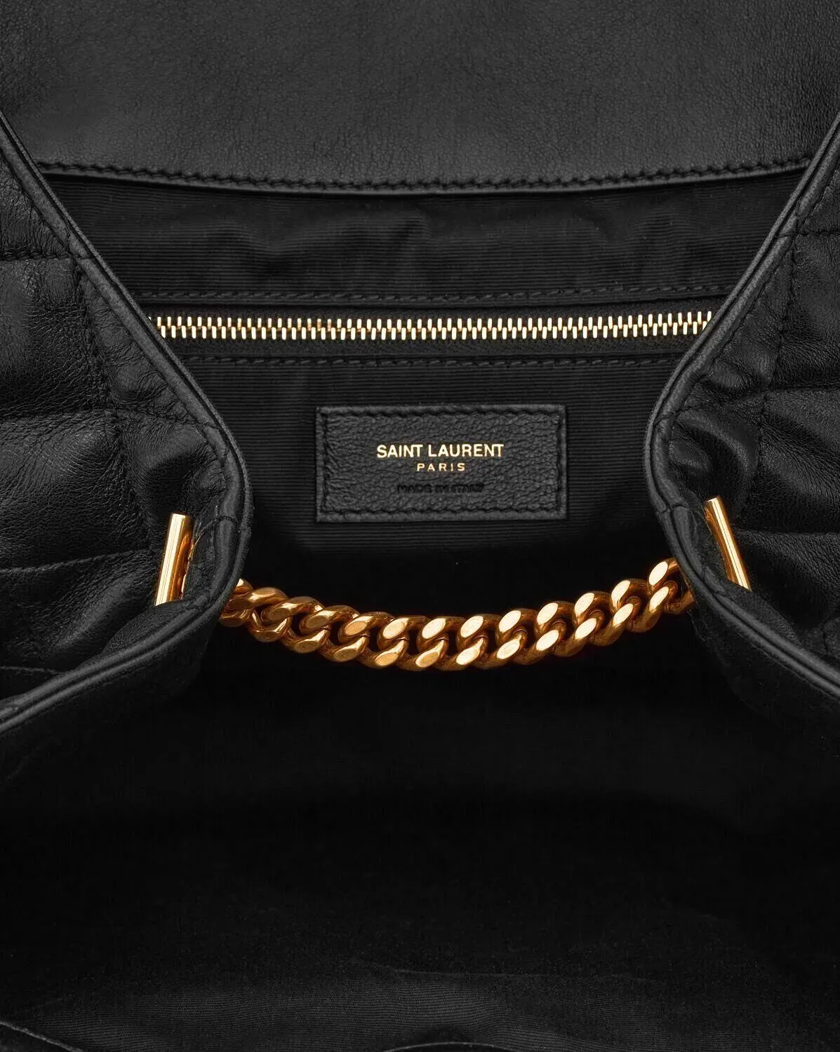 YSL BORSA ICARE GRANDE NERO LOGO ORO