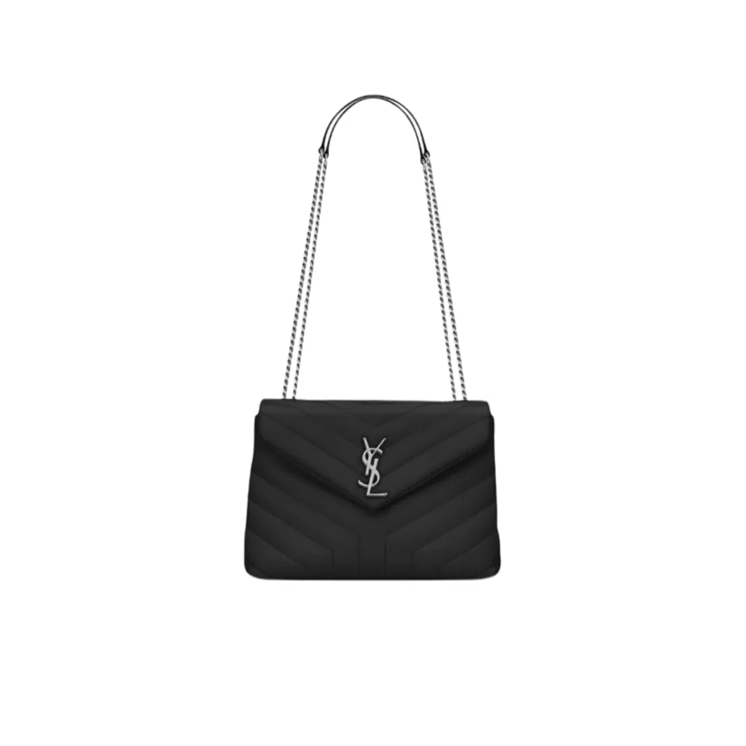 YSL BORSA LOULOU SMALL NERO/SILVER