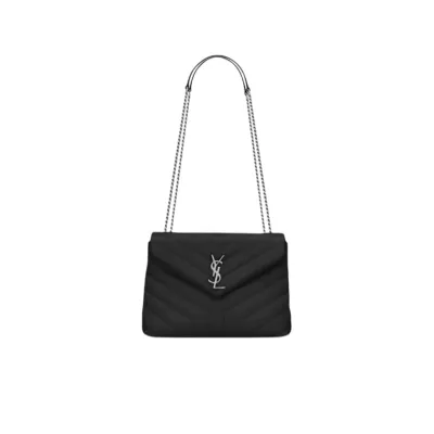 YSL BORSA LOULOU SMALL NERO/SILVER