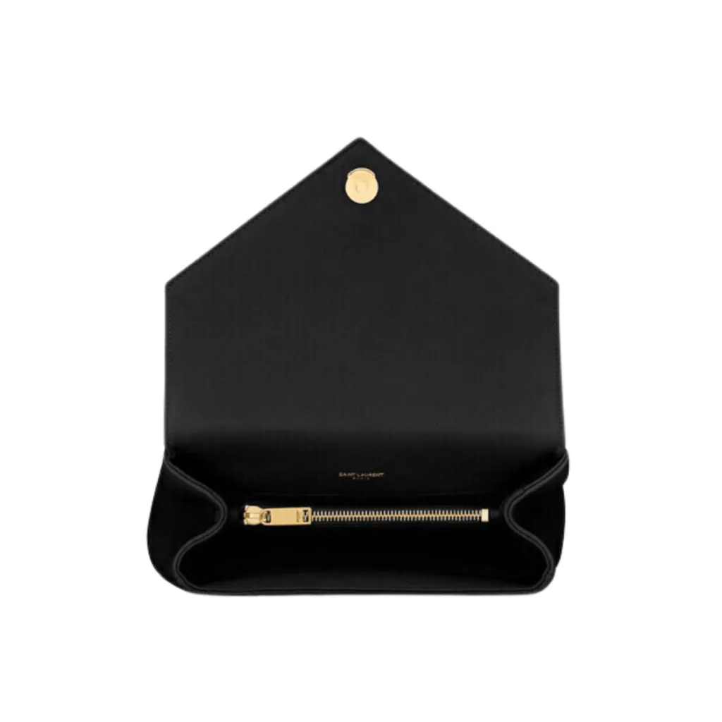 YSL BORSA COLLEGE MEDIA NERO ORO