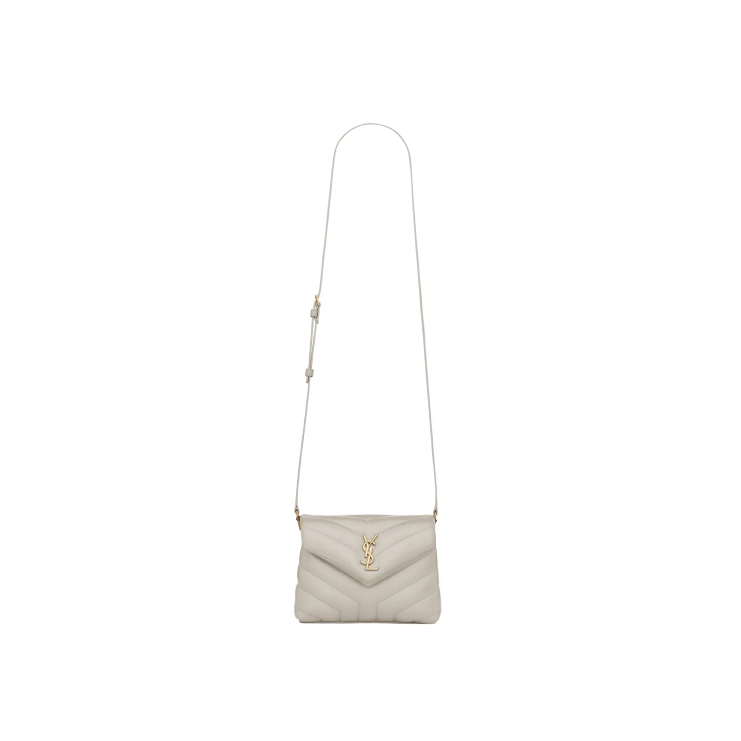YSL BORSA LOULOU TOY IN PELLE TRAPUNTATA A “Y” SMALL BLANC VINTAGE