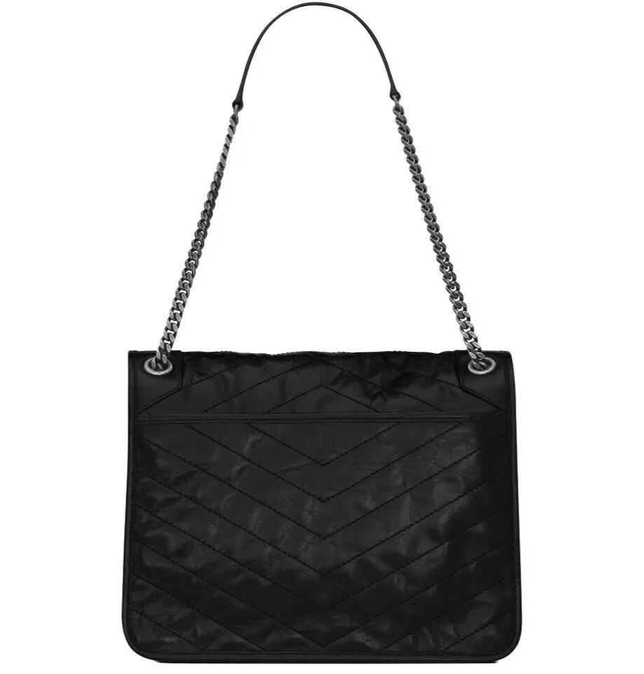 YSL BORSA NIKI GRANDE NERA LOGO NERO