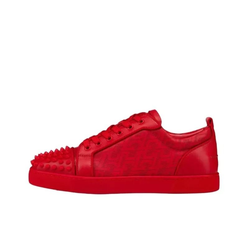 Loubotin Sneaker Low Louis Junior Spikes Cap Toe Red