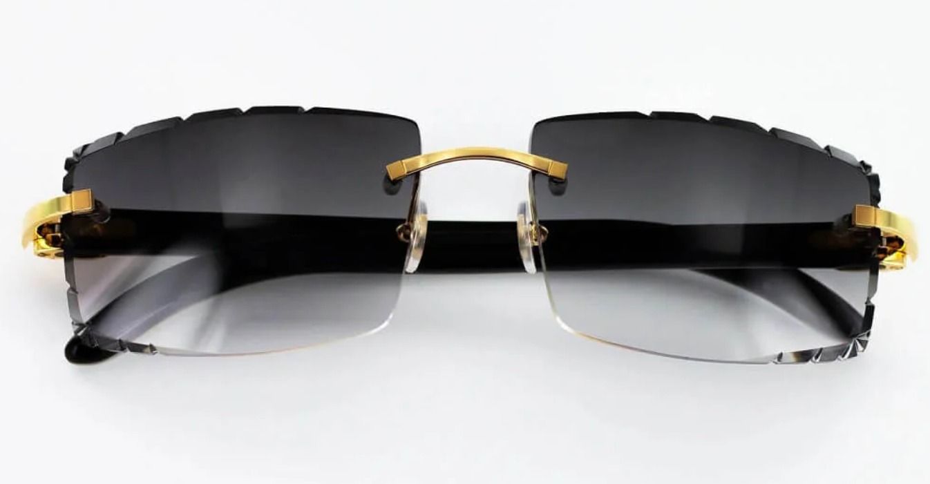 Cartier White Horn Sunglasses with Gold Detail &amp; Grey Gradient Lens AAA+